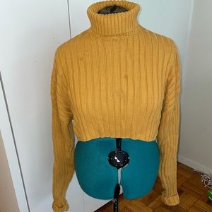 Crop top turtle neck sweater